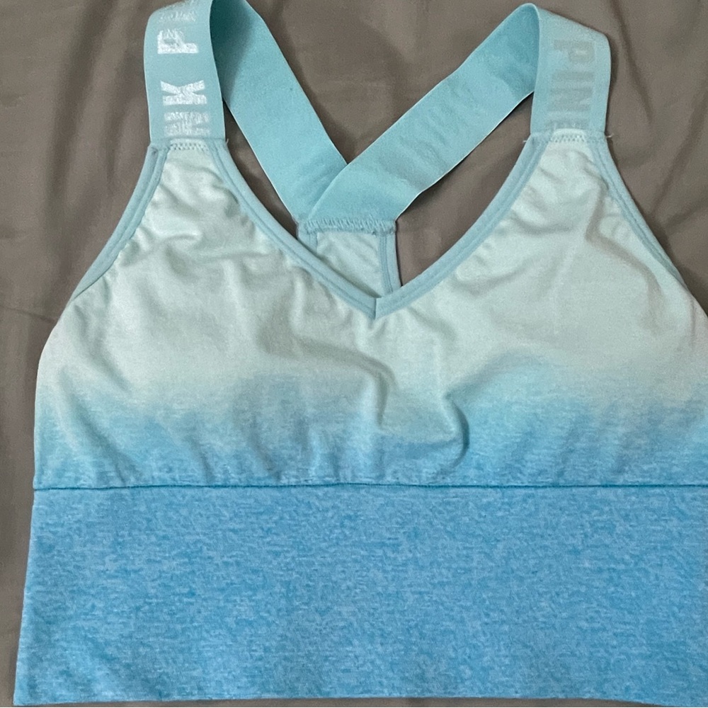 Blue Ombre VS PINK Longline Sports Bra